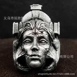 2025新款美杜莎头像男士戒指速卖通希音拼多多热卖可批发