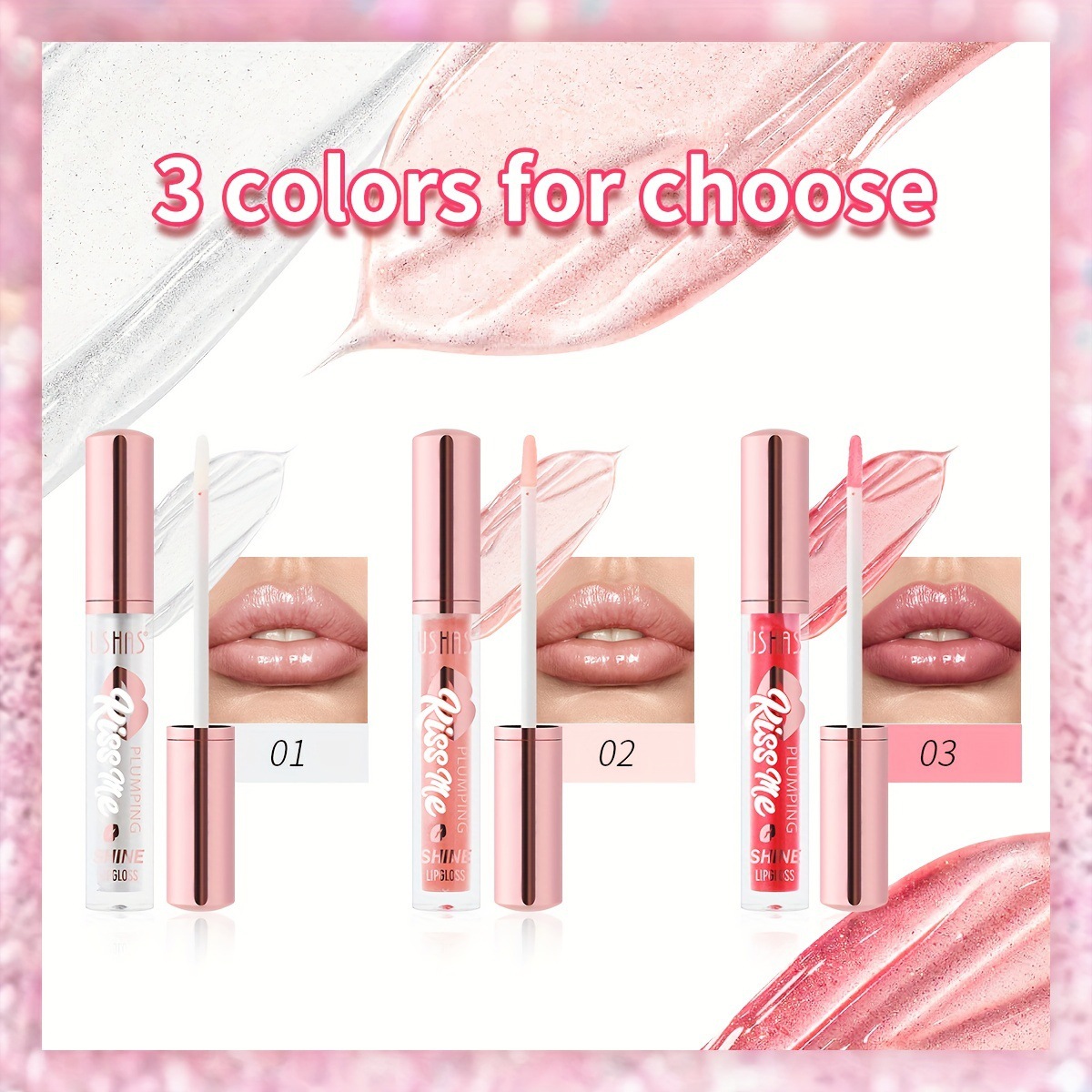 USHAS Comercio exterior europeo y americano Glaseado de labios hidratante transfronterizo Brillo de labios Hidratante Aceite de labios Nuevos productos Ilumina LG2589