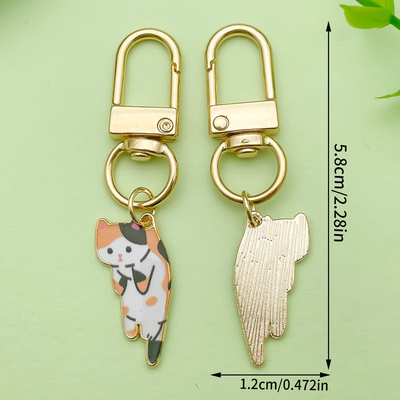 国境を越えた売れ筋のかわいい子猫漫画動物バッグペンダントクリエイティブキーホルダーリングオイルドリップ合金小さなギフト|undefined