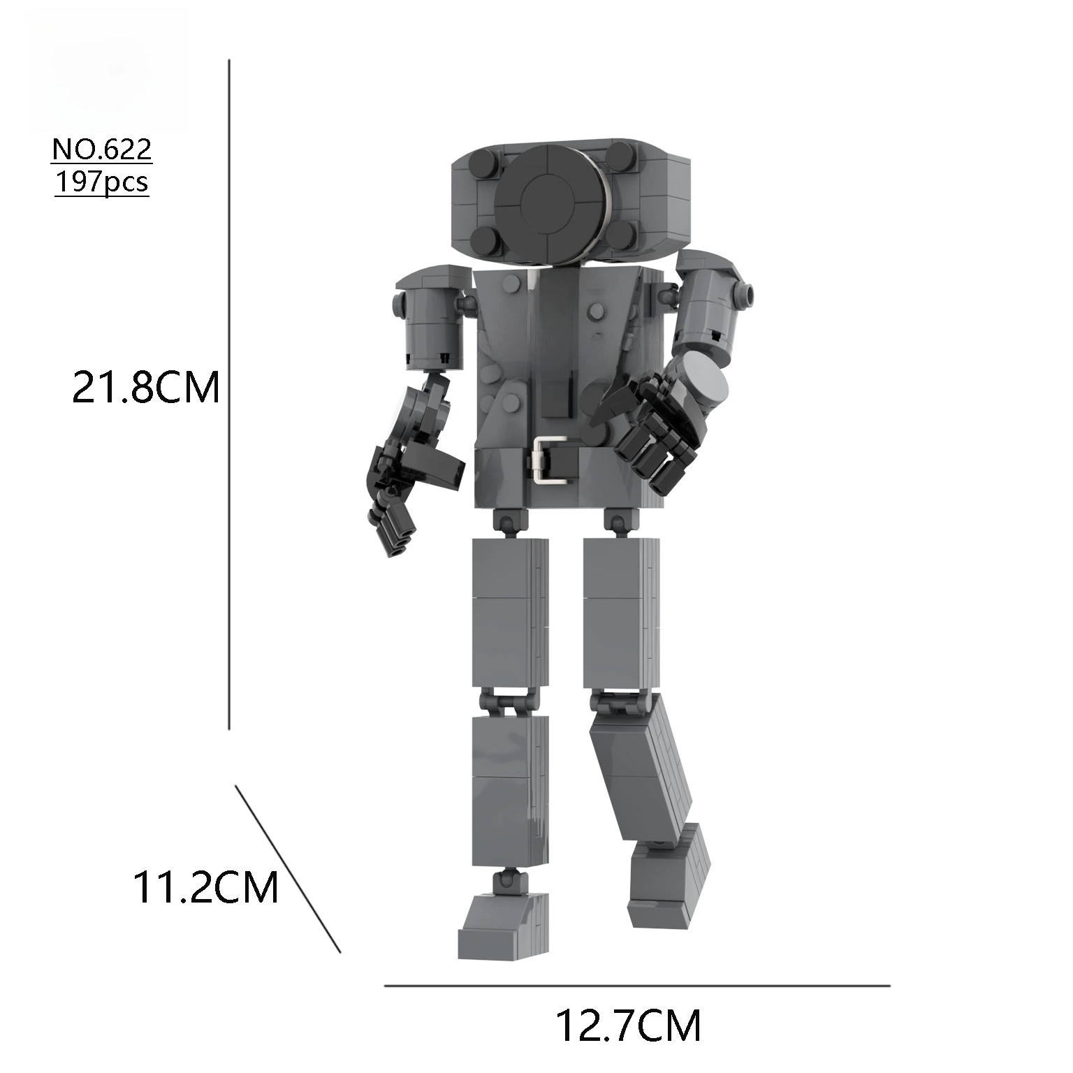 Строимая коллекционная фигурка Skibidi Toilet Titan Set - ТВ-человек, Паук, Мониторинговый робот, 166 штук