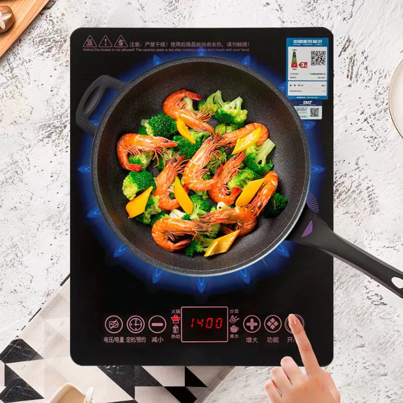 源头工厂大功率家用黑晶面板触屏节能电磁炉不挑锅炒菜炉出口