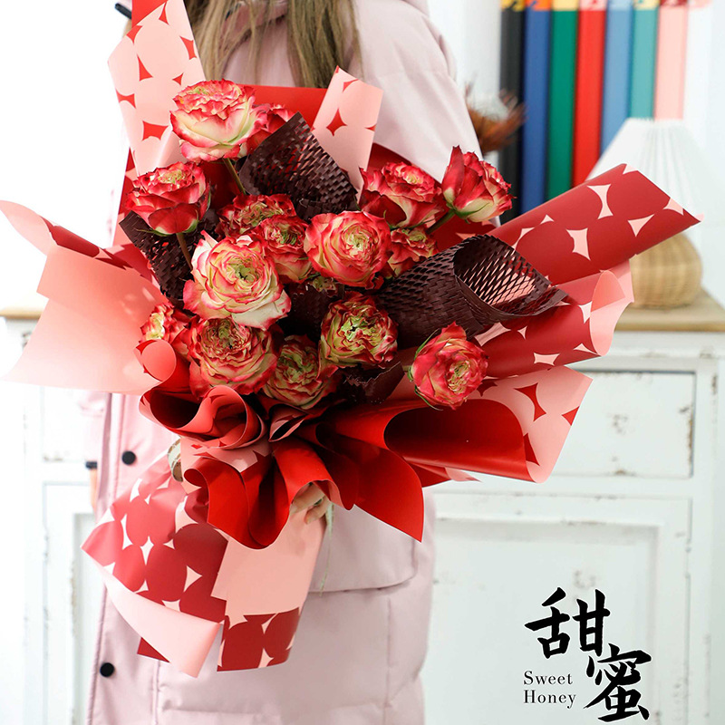 Huaxi Yuyin dulce serie de flores de papel impermeable florista coreana ramo de flores de papel floral material de decoración floral