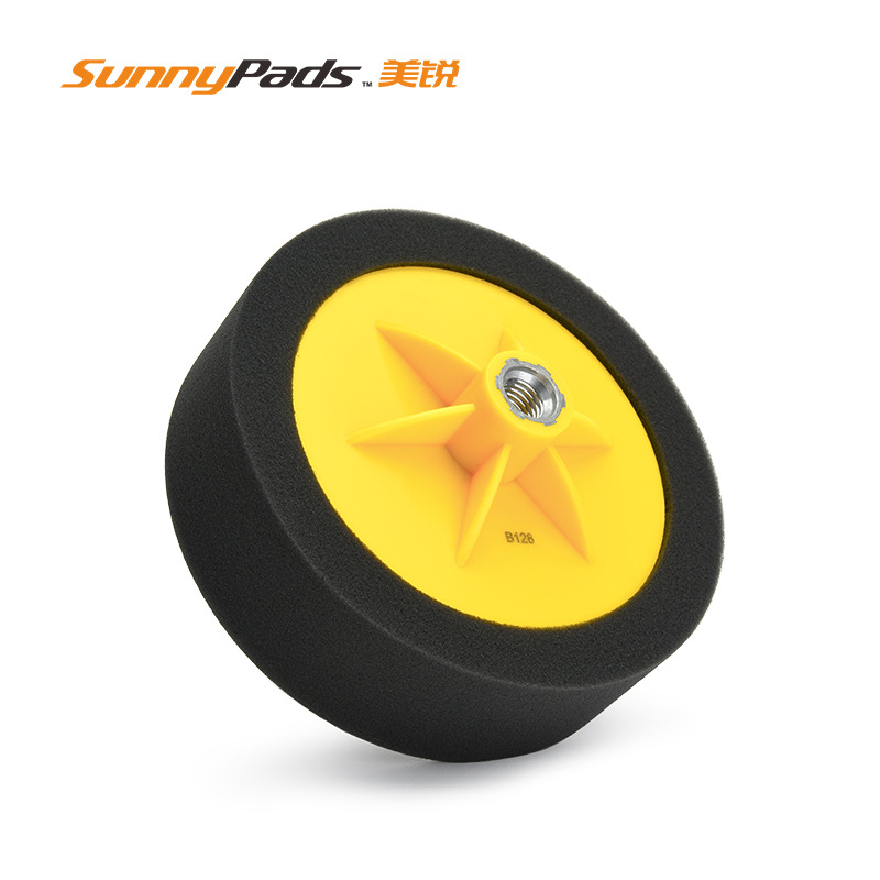 厂家供应带拖还原盘汽车美容汽车打蜡清洁海绵轮柔软细海绵抛光盘