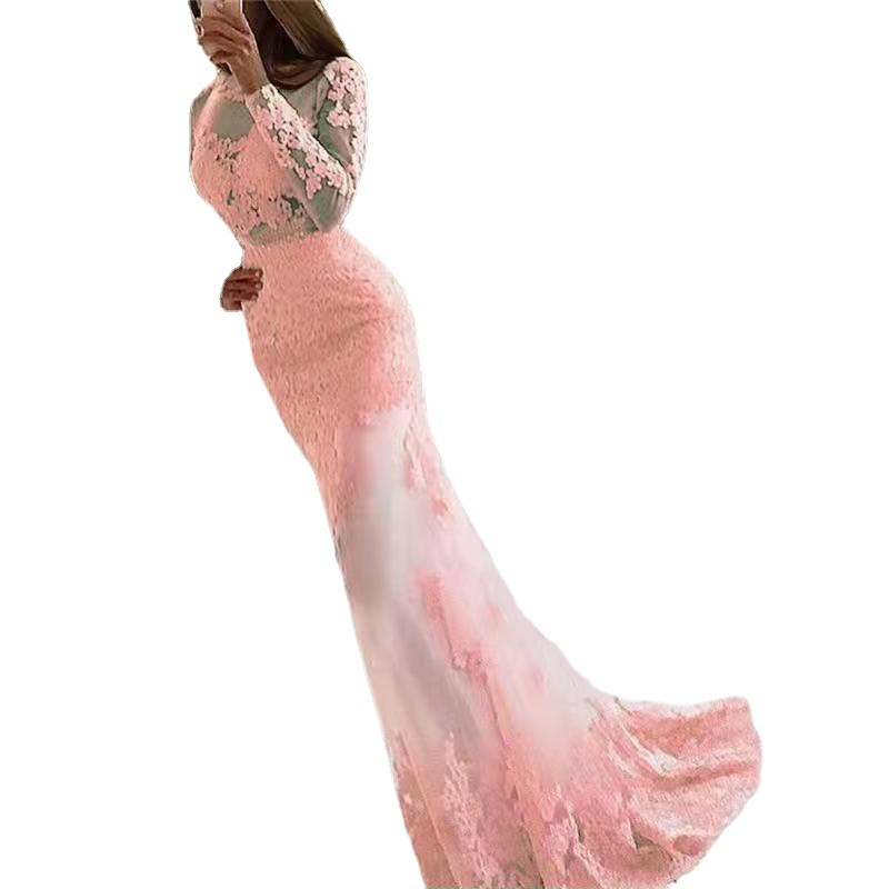 Europa y América Amazon AliExpress deseo nuevo comercio exterior encaje apliques vestido sexy fishtail vestido de noche