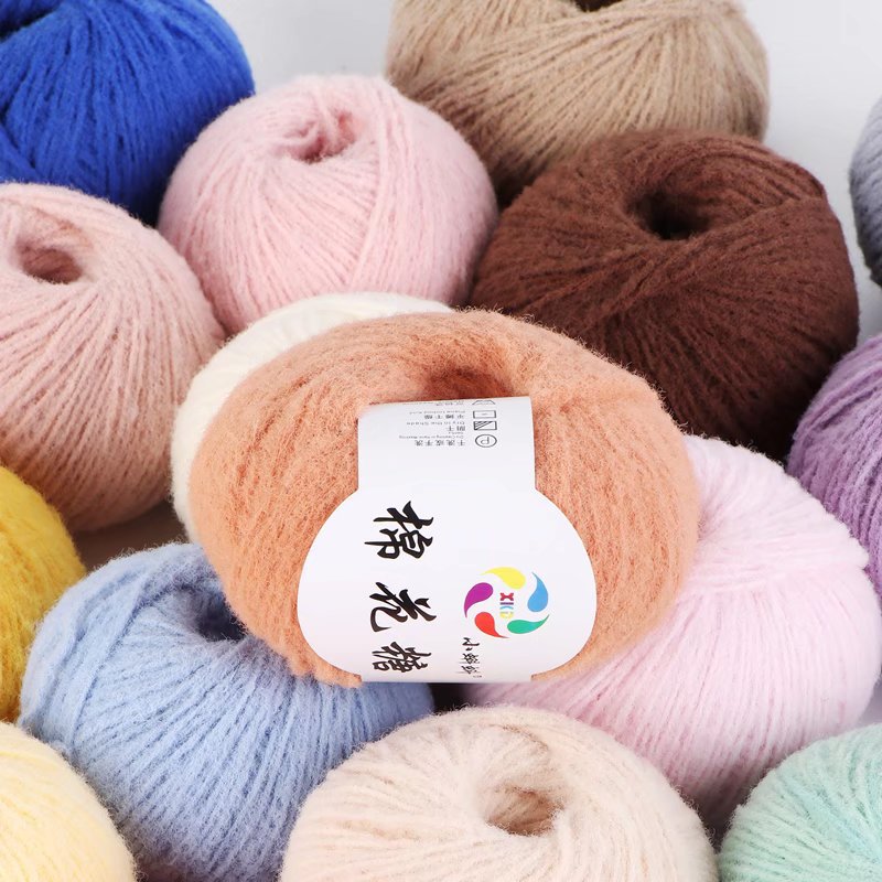 棉花糖毛线绒绒线毛线团40克手编diy钩针仿毛毡绒绒玩偶线帽子外
