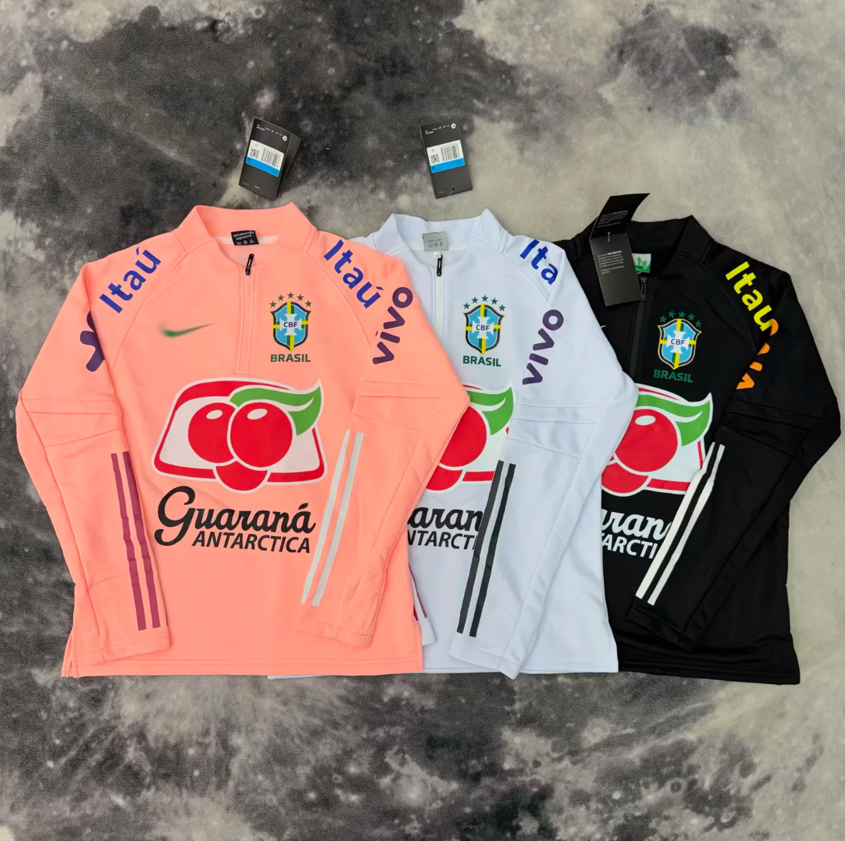 New Brazilian Half-Zip Training Top, Same Style as Neymar, Chelsea, Paris, Arsenal, Inter Milan, Portugal