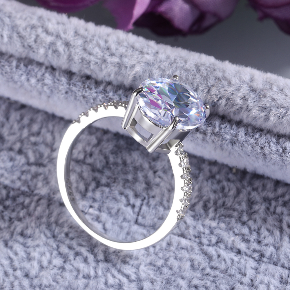 Classic Oversized Shining Zircon Ladies Ring Copper Engagement Ring_voghion.com