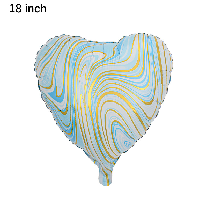 18 pulgadas corazón de melocotón estrella de cinco puntas globo de película de aluminio fiesta de cumpleaños decoración de boda ágata amor textura en forma de corazón globo al por mayor