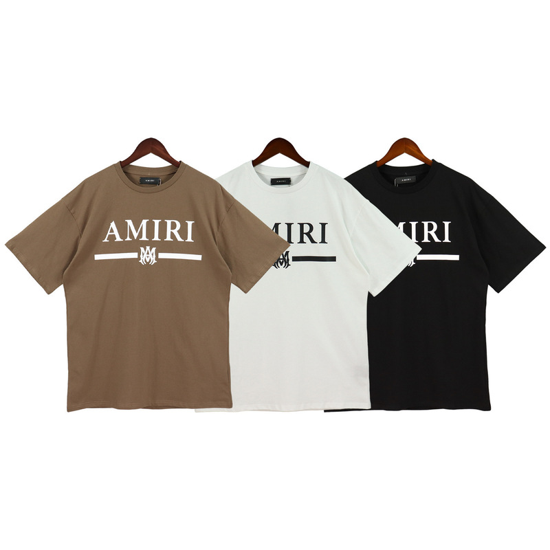 High-End Version 2025 Summer American Fashion Amiri Classic Basic Style Letter Print Unisex Loose Short-Sleeve T-Shirt