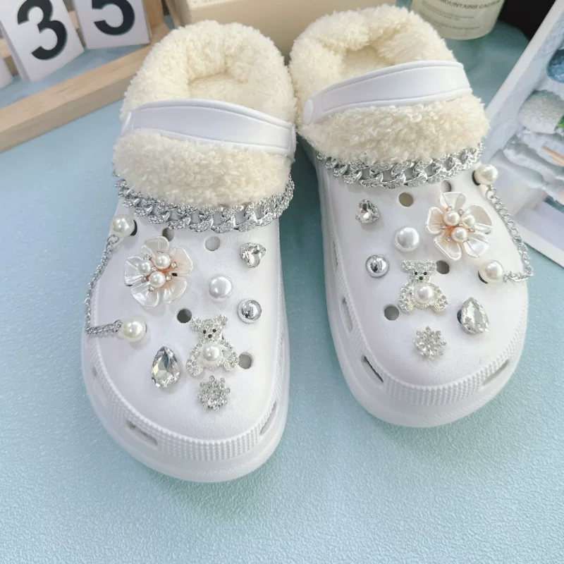 Shoes, accessory, decorations from pearl, accessories, Chanel style
