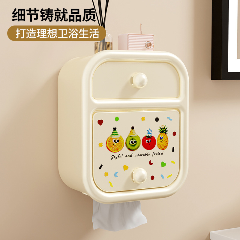 Bathroom-Specific Toilet Paper Holder, Wall-Mounted Waterproof Tissue Box for Toilet and Bathroom, Tissue Paper Roll Holder, Toilet Paper Storage Rack