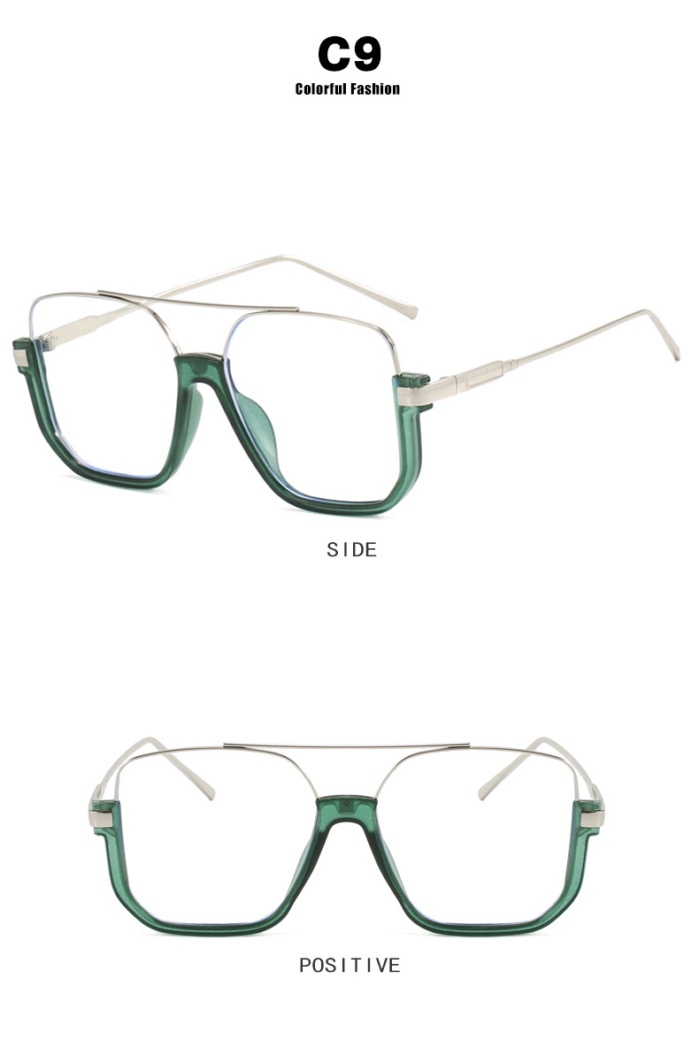 Design sunglasses female square big face thin light color piece plain face artifact advanced sense of men's sunglasses_voghion.com