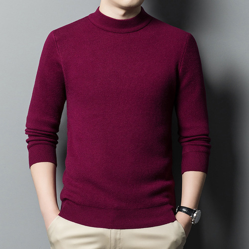 Men's Autumn/Winter New Thick Sweater Men's Premium Base Shirt Men's Casual Knit Shirt Men's Clothing Dropshipping