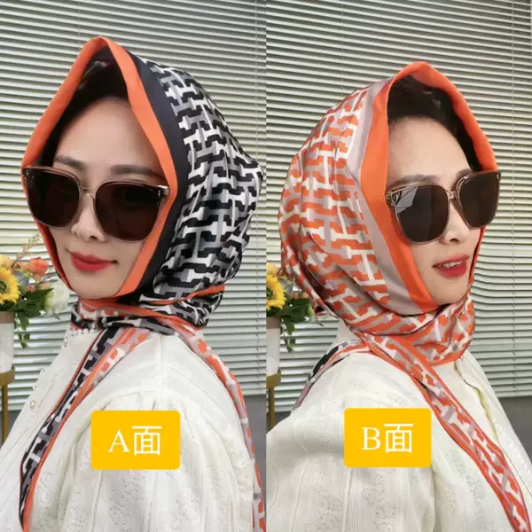 Internet-famous fashion turban hat wrap multi-functional hat elegant silk scarf streamer hat windproof sunscreen hat scarf headgear