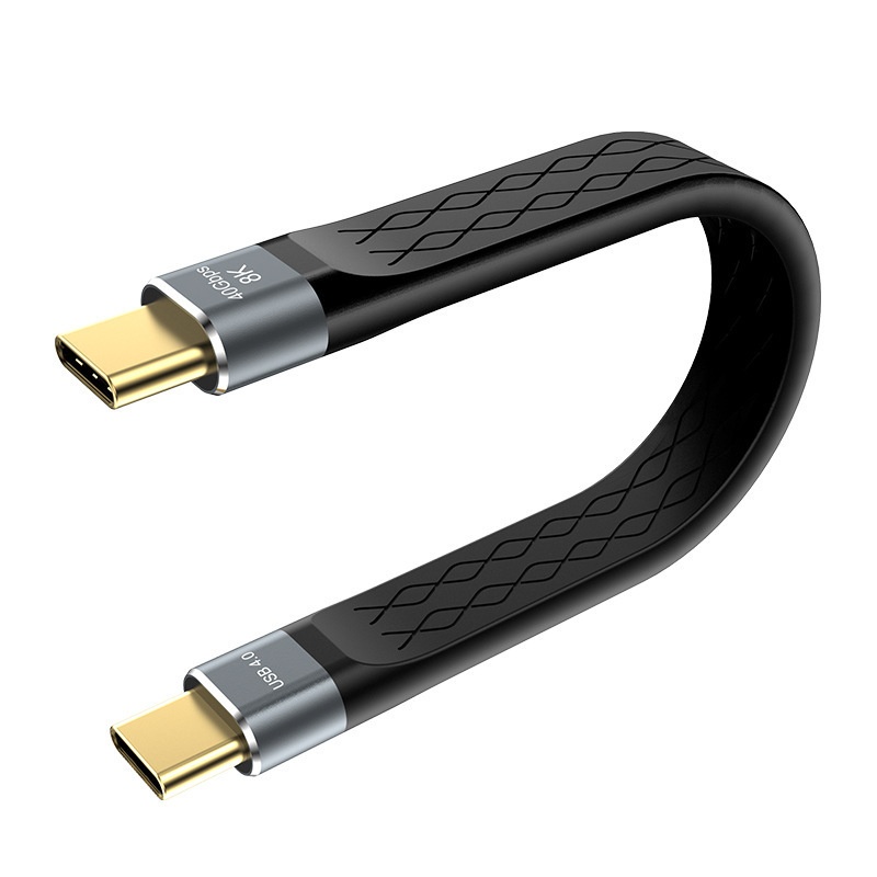 USB4 データケーブル タイプ C フル機能 Thunderbolt 4 ダブルヘッド フラット ケーブル PD240W 高速充電ケーブル 40GB 伝送ハードドライブ|undefined