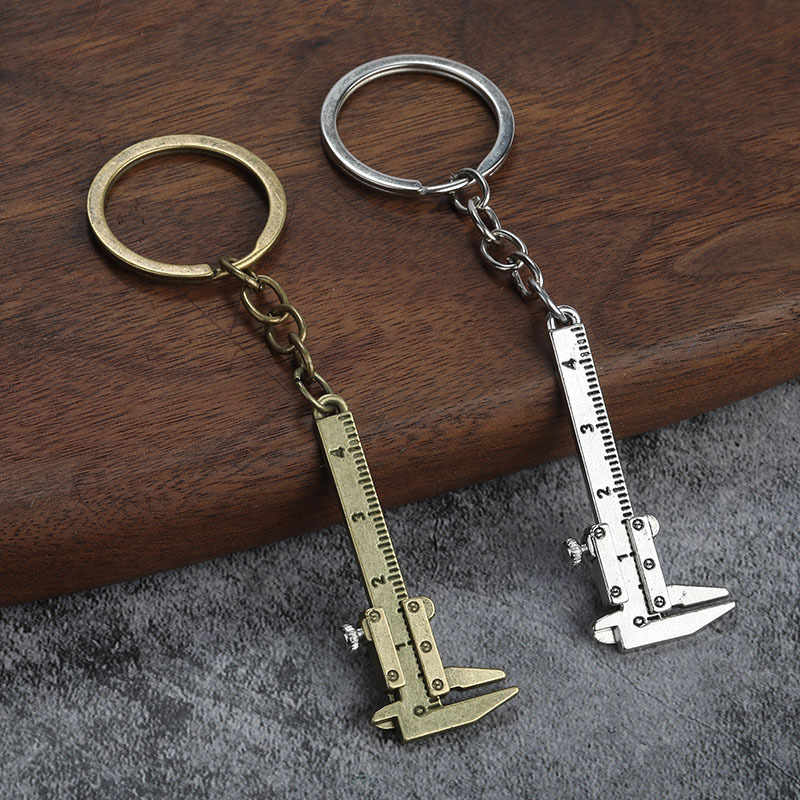 Manufacturer's Ready-Made Mini Vernier Caliper Compact Keychain Pendant Measuring Portable Tool Zinc Alloy Pendant Cross-Border