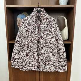 重磅混色粗棒针织开衫毛衣