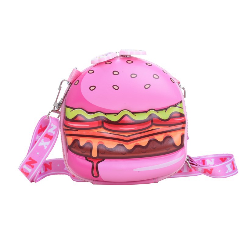 Mini bolso de hombro coreano para niños y niñas, caricaturas lindas pequeñas hamburguesas bebés mochila de impresión nueva bolsa infantil