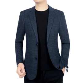 高端男士外套2023秋季新款商务修身休闲公务员中青年西服爸爸西装