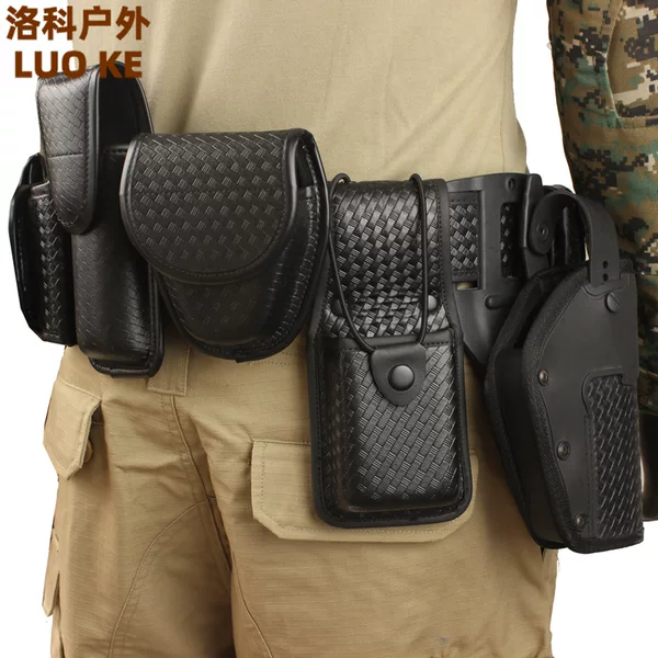10-piece set of tactical belts for men, duty patrol security belts, armed belts, equipment with woven pattern, 10-piece waist set