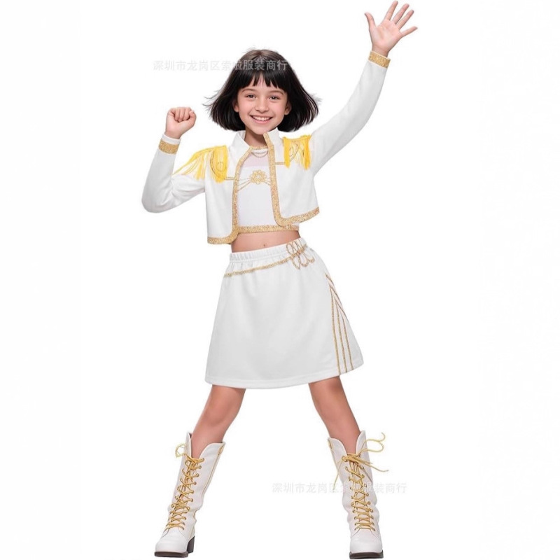 2025亚马逊新款女孩恶魔猎人服装搭配流行歌手3D印花女装童装套装|undefined