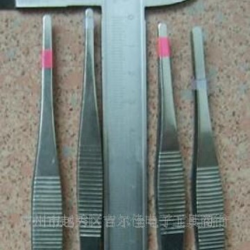 stainless steel tweezers厂家不锈钢圆头防滑纹镊子平行花纹镊子