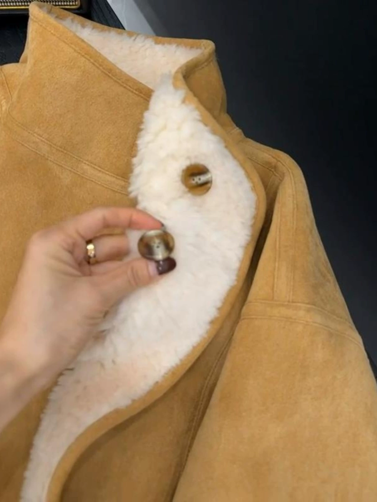 Demi-season velvet keep warm jacket, increased thickness