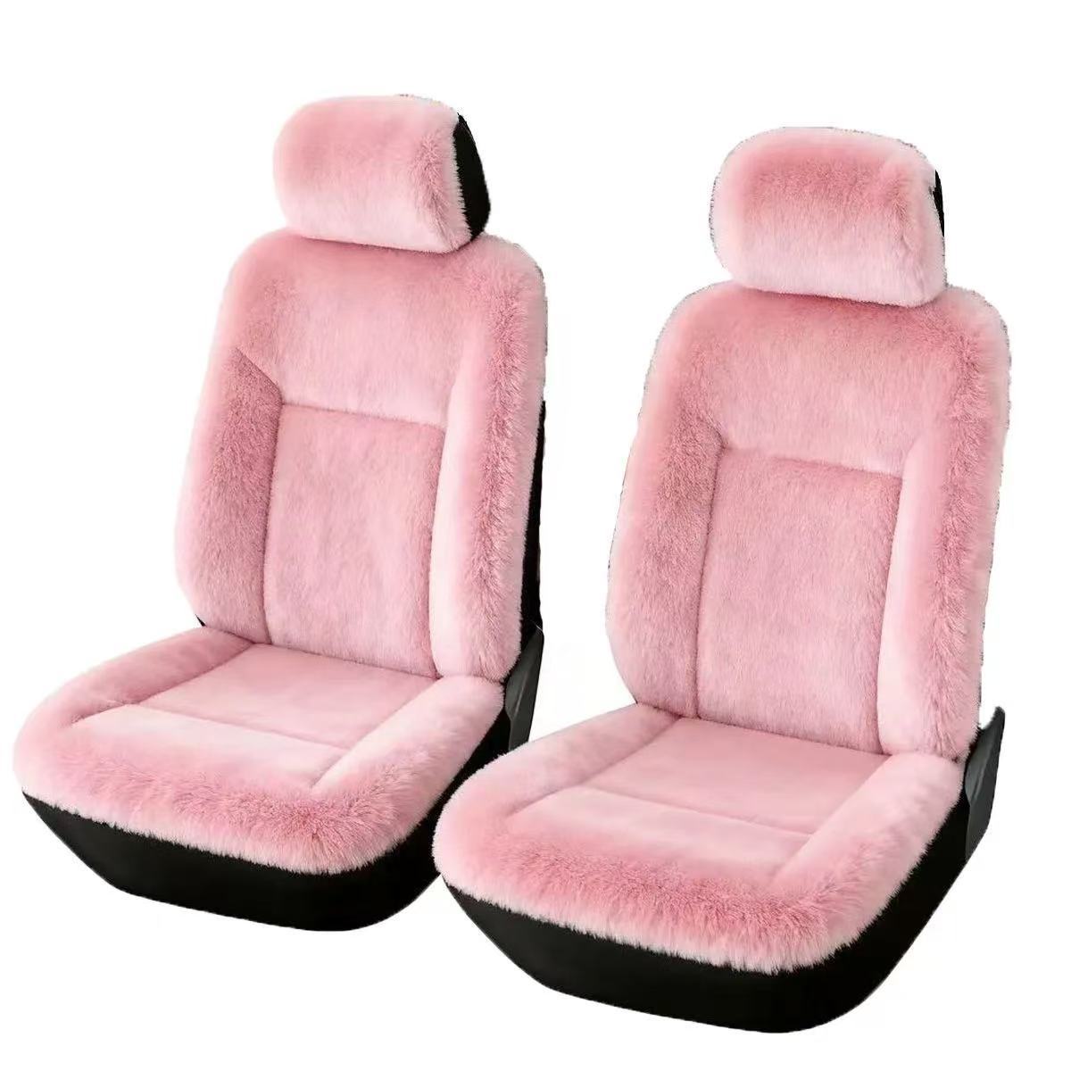 Invierno simple cubierta de asiento de automóvil de peluche de color sólido cojín de calentamiento universal cubierta de asiento de automóvil cojín image 10