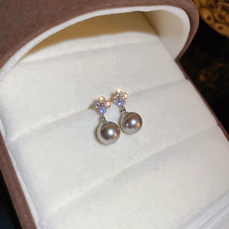 Серебряная игла, циркон, серебряные серьги, широкий цветовой диапазон, простой и элегантный дизайн