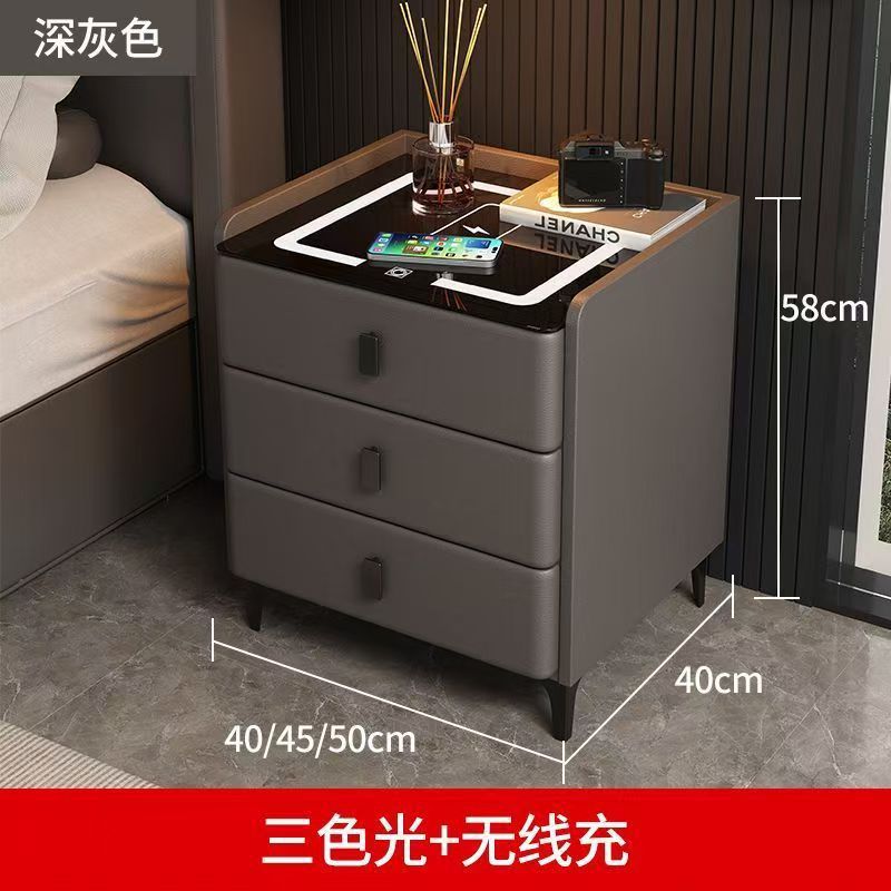 다크 그레이(3개 드로우) 무선 충전 + 3색 조명