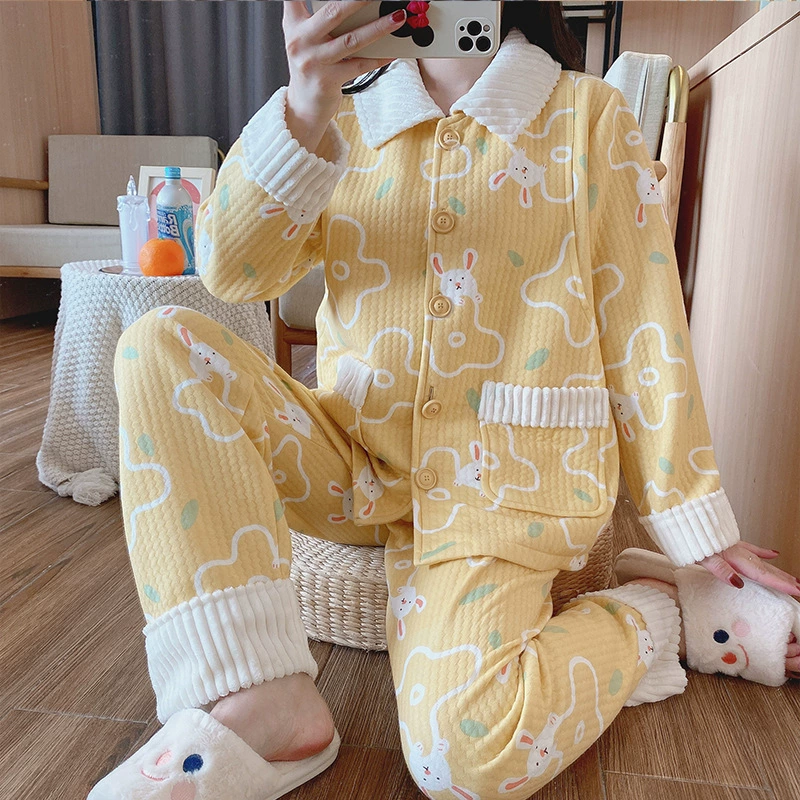 Зима 12 беременных женщин трехслойный хлопок 2 беременных женщин печати послеродовое кормление