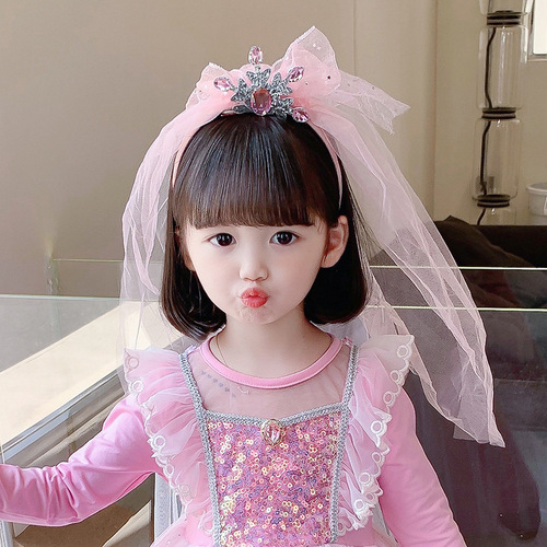 Ice and Snow Princess Elsa Child Head Scarf Hair Band, Princess Elsa Head Accessory, Child Elsa Snow Cape Scarf Hair Band, Wholesale