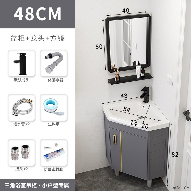 Piso lavabo gabinete combinación pequeño apartamento baño triángulo mesa de lavado esquina lavabo piscina