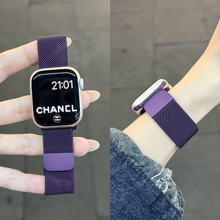 2025 New Model Suitable for Apple Magnetic Watch Strap S10 Summer Metal Steel Strap Milanese S8 Breathable Men and Women