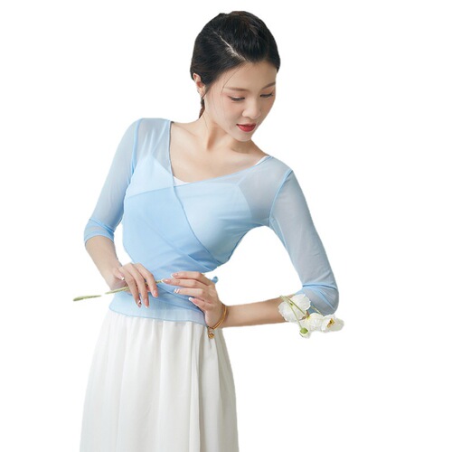 Classical dance, ethnic modern body rhythm dance costumes performance attire Chinese dance training attire art exam female chiffon dress ballet