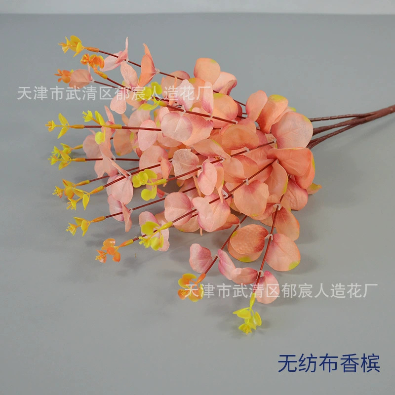 Eucalipto Artificial al por Mayor para Decoración de Bodas, Ramo de Eucalipto de 4 Ramas y 16 Cabezas, Flores Artificiales de Mano, Plantas Artificiales