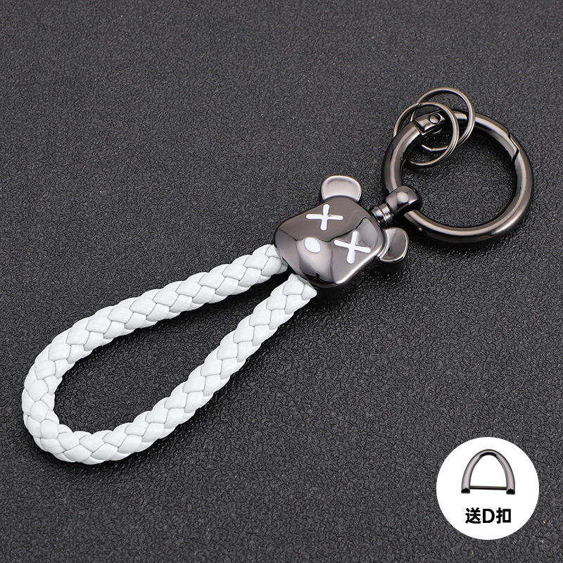 Oso violento transfronterizo llavero de coche oso de metal muñeca de alta gama llavero cuerda anti-pérdida, duradero, resistente a los arañazos