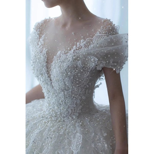 Bridal Main Wedding Dress 2025 New French Style Runaway Princess High-Quality Heavy Luxury Petite Main Gown with Train
