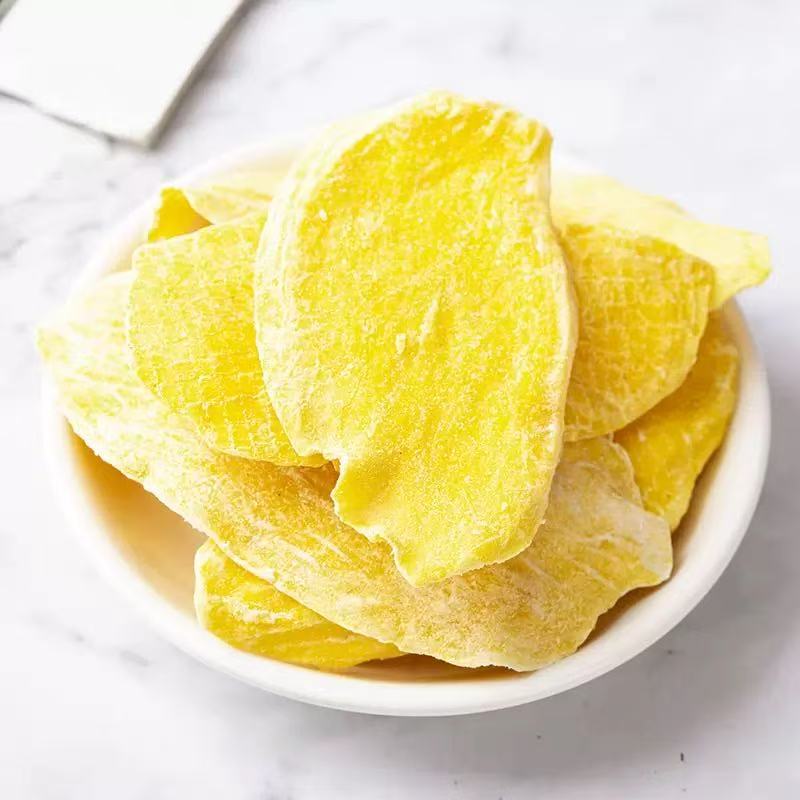 Freeze-Dried Mango Slices (Mangifera indica) — Crisp Bulk 500g Dried Fruit Snack quality and texture