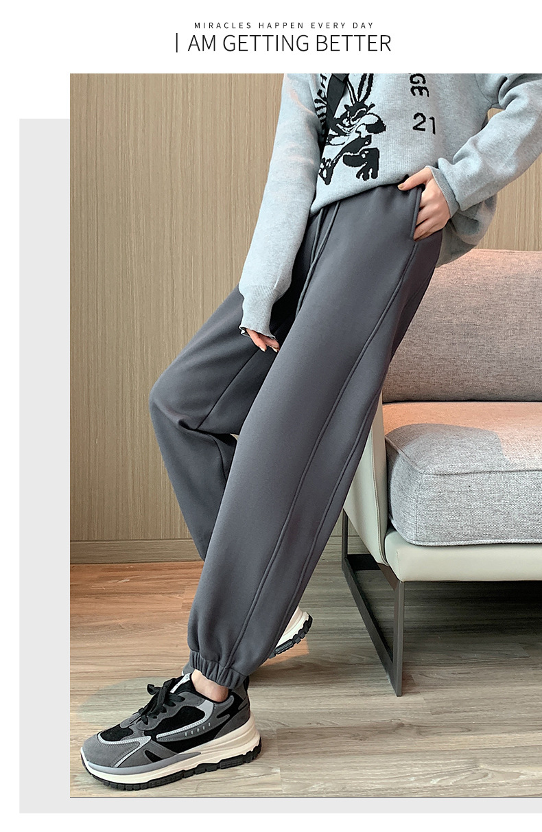 Fleece and thickened sportswear pants for women, new autumn and winter style, loose and versatile, tight-fitting, small label, casual and warm sweatpants pic 28