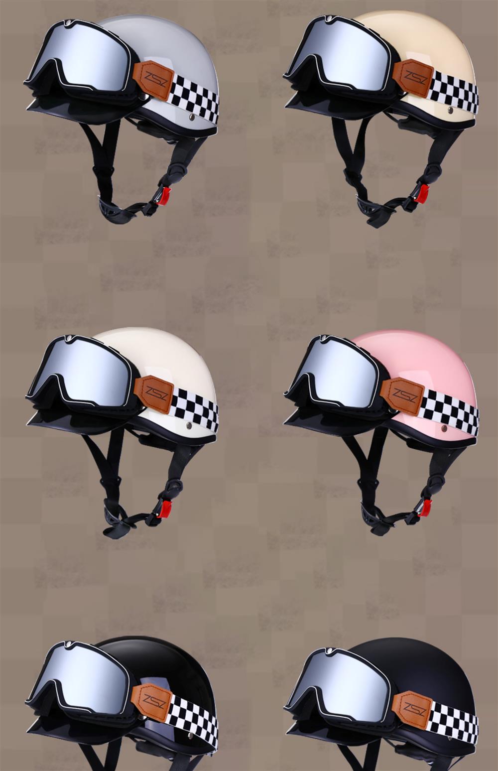 Retro Half Helmet Motorcycle Four Seasons Universal Electric Vehicle Sunscreen