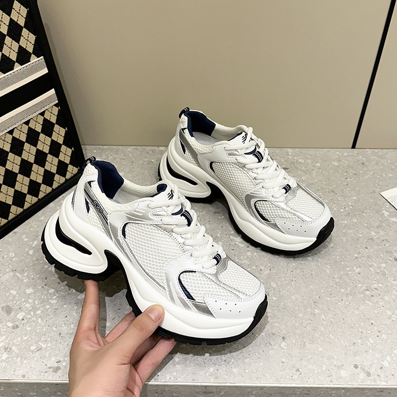 2024 New Sports Shoes, New White Shoes, Women's Sports Shoes, Internet Celebrity Dad Shoes, New Women's Versatile Inner Heightening Thick Soles