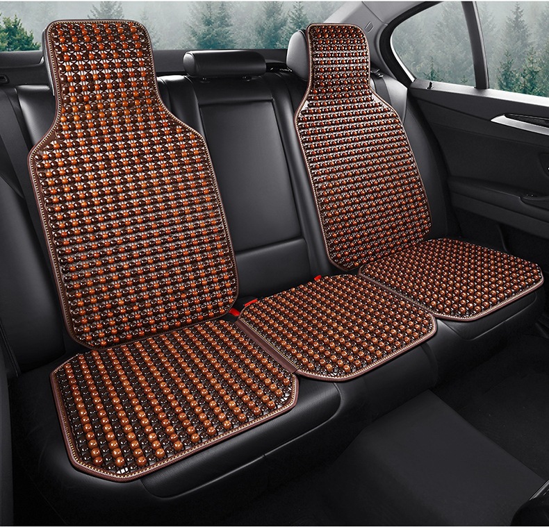 Car Seat Cushion, Summer Wooden Bead Cooling Mat, Mahjong Mat, Small Truck Single Seat Cushion, Breathable Office Chair Lumbar Support Cushion