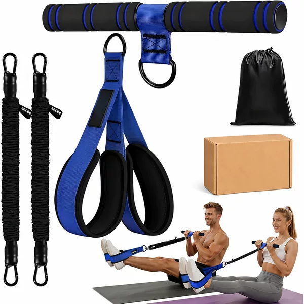 Foot pedal resistance band for gym, abdominal exercises, men's fitness, abdominal and chest muscle training, elastic resistance band, cross-border product