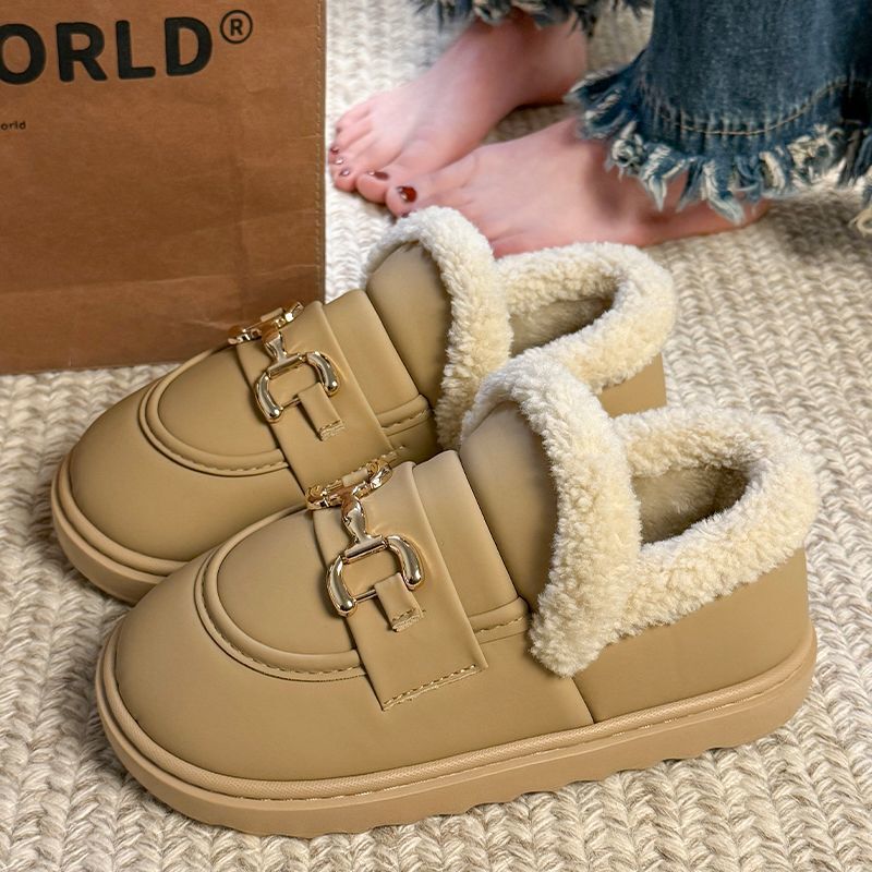 Velvet Thickeneded Snow Boots for Women 2025 New Winter Waterproof Anti-Slip Office Work Clothing Warm Cotton Slippers Winter