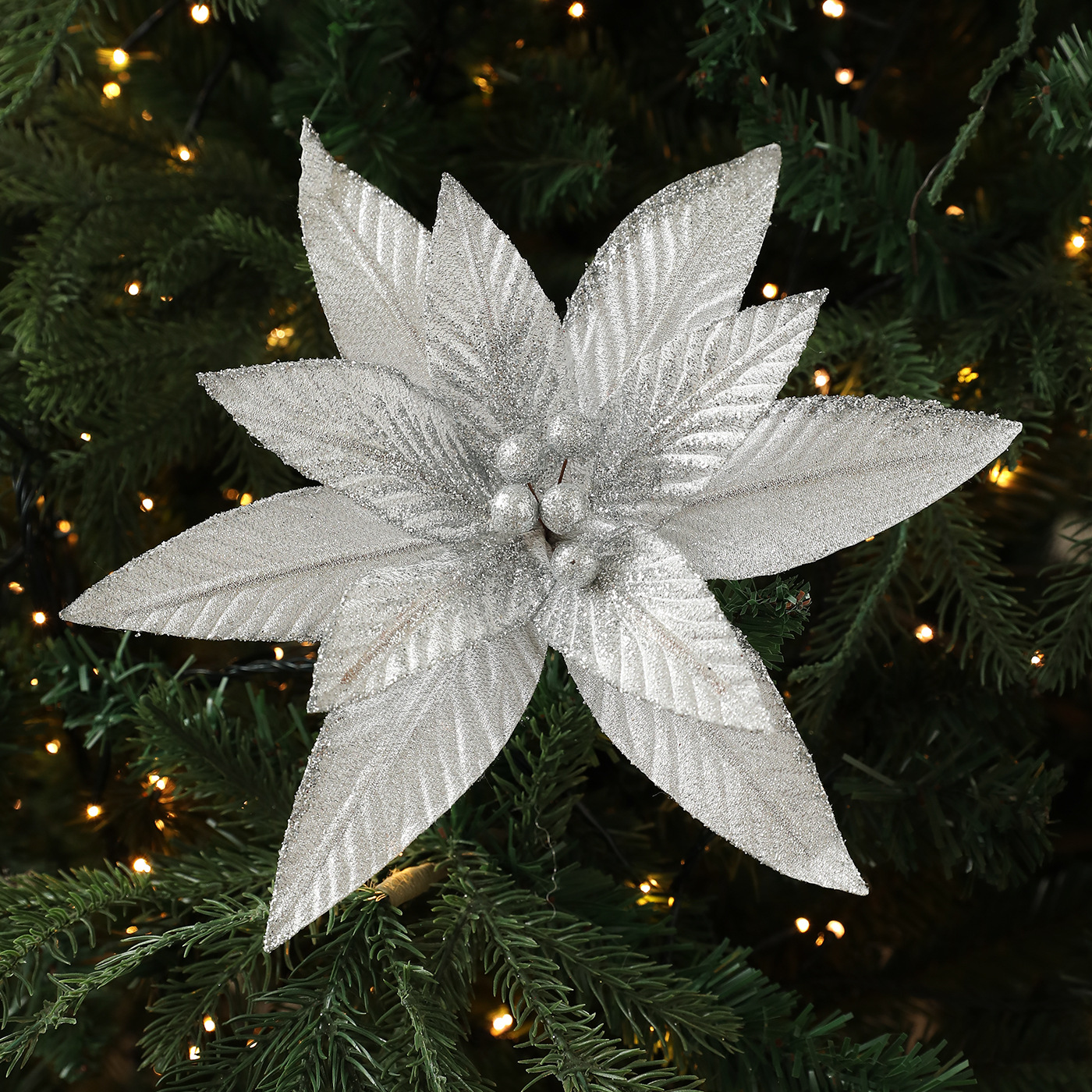 Nuevo producto tela 20CM flor de imitación flor de Navidad flor de sequilla flor de decoración de flores de Navidad guirlandas de caña decoración