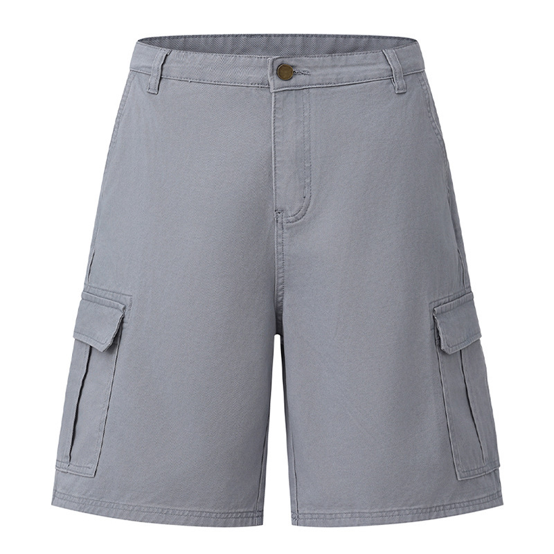 Forn3 Retro Casual Men's Shorts with Large Pockets, Loose Straight-Leg Workwear Shorts, Summer Five-Point Shorts, Trendy Men's Style