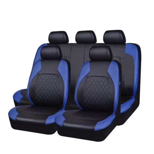 Cubierta de asiento de coche de comercio exterior transfronterizo de una sola línea de diamante de tela escocesa de cuero acolchado de cuero de PVC de cuero de la PU cubierta de asiento universal del coche