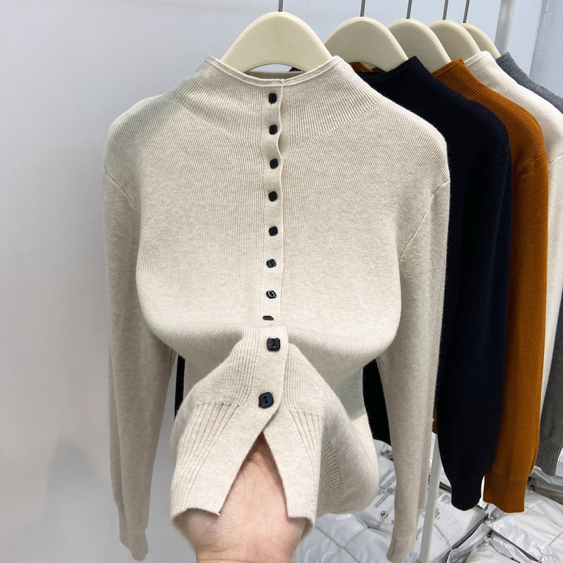 Soft and Thick Knitted Cardigan for Women, Korean Style Long-Sleeved Top, 2025 Autumn and Winter Slimming Look and Relaxed Feeling, Sweater for Inner Wear and Outer Wear
