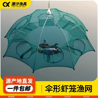 虾笼鱼笼渔网工具折叠抓鱼泥鳅黄鳝笼龙虾网鱼网手抛网折叠笼